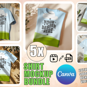 Shirt Mockup Bundle Shirt Canva Template